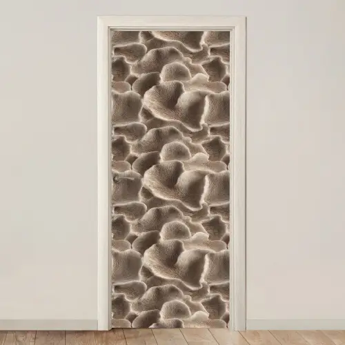 Waaiervorm - Beige - Vezel textuur deurposter klein 289 -3d_beige