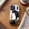 Panter - Zwart - Abstract - Goud Telefoonhoesje iPhone 17 Pro klein -sfeer1