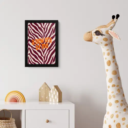 New era - Bordeaux - Zebraprint fotolijst zwart zonder passe partout klein -usfeer4_kinderkamer