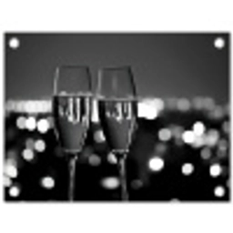 Bubbels - Proosten - Champagneglazen - Stadslichten tuinposter los doek klein -3d