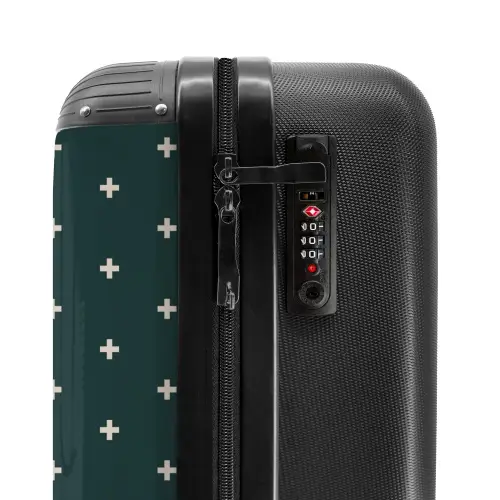 Patronen - Plus patroon op grijsblauw NBS - Handbagage koffer - Kinderen Unisex middel -slot