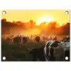 Koeien bij Zonsondergang tuinposter los doek klein -3d