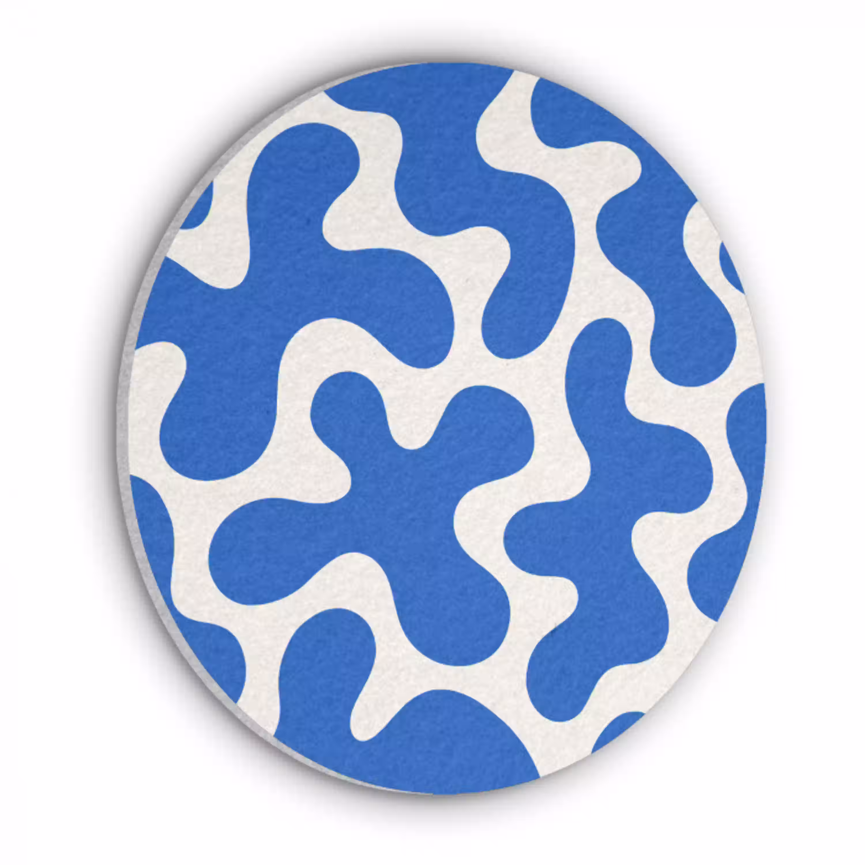 Vormen - Abstract - Blauw - Golven Akoestische PET Vilt - Rond klein -3d