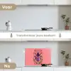 Paars - Kever - Stipjes - Bloemen keuken achterwand spatscherm klein -voor_na_NL