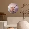 Schotse hooglanders - Licht - Lucht - Natuur Wandcirkel behangsticker klein -sfeer1