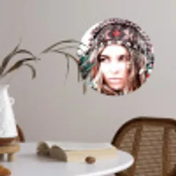 Vrouw - Bloemen - Indianentooi - Rozen - Bloemen Wandcirkel behangsticker klein -sfeer3