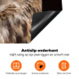 Oehoe - Uil - Portret - Bruin Inductie beschermer vinyl 3mm klein -zzzzzzz-td-onderkant