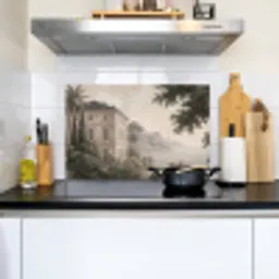 Zee - Villa - Beige Inductie beschemer met haakjes klein -sfeer2