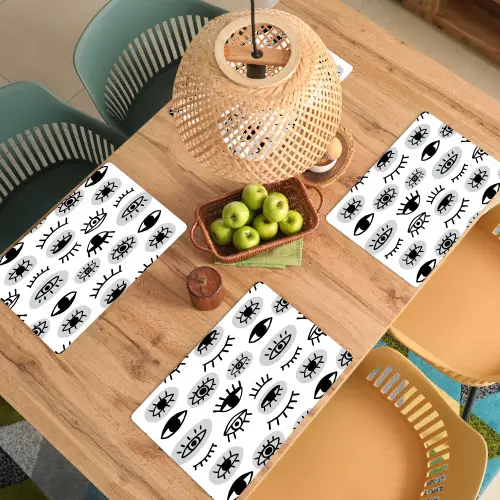 Ogen -  Gestileerd - Expressief Placemat vinyl groot 368 -zzsfeer5_Kitchenyeah-website