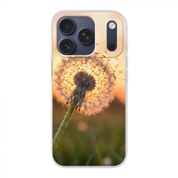Paardenbloem - Zonsondergang - Veld Telefoonhoesje iPhone 17 Pro klein -3d