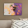 Abstract - Vrouw - Bloemenkroon - Goud canvas 2cm klein -sfeer3