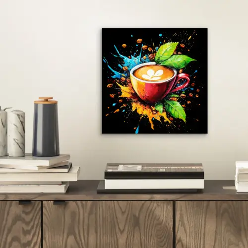 Koffie - Graffiti - Drinken - Abstract aluminium wit klein -sfeer1