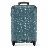 Terrazzo patroon groen met pastel NBS - Handbagage koffer - Kinderen Unisex middel -productfoto_recht