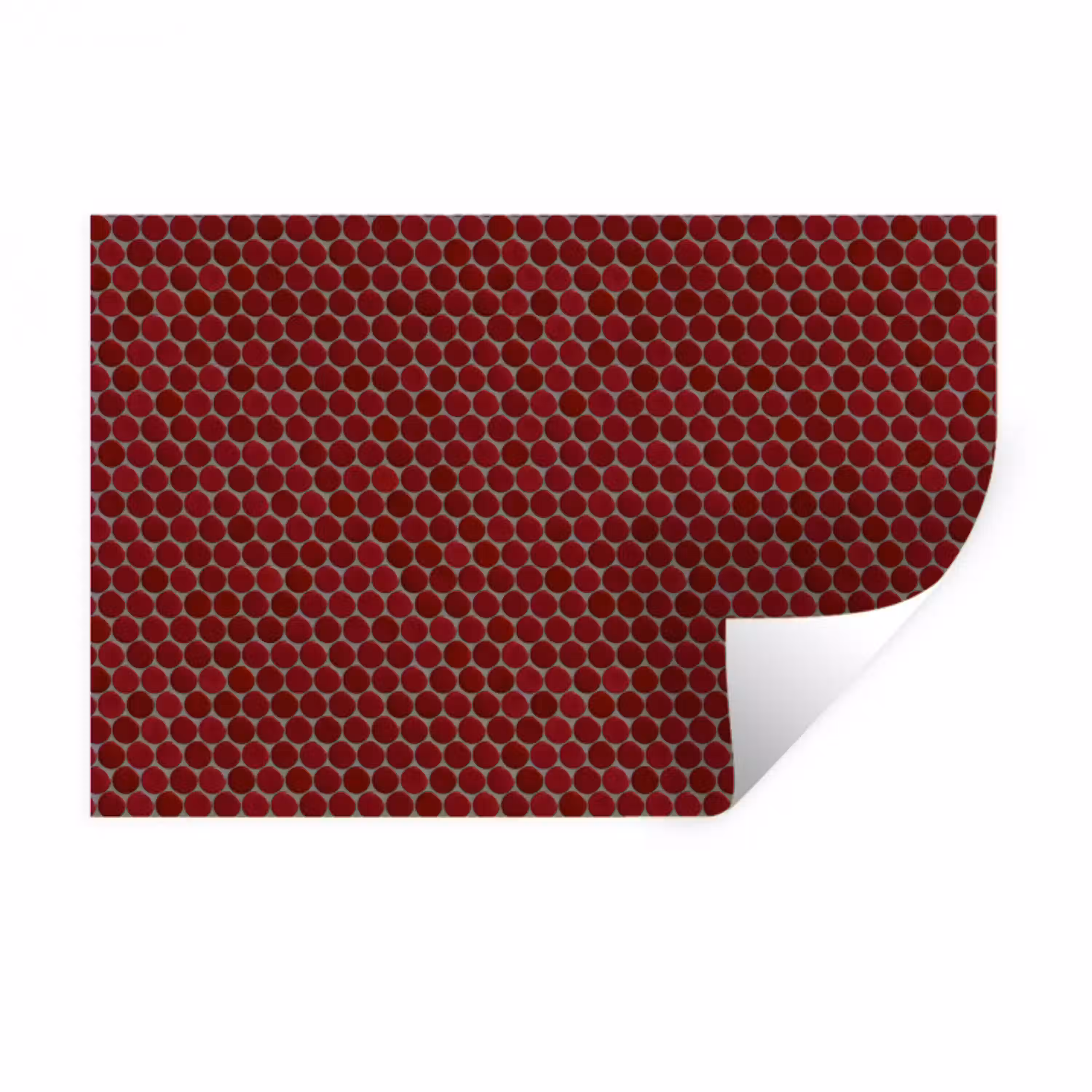 Penny - Mozaïek - Rond - Rood Muursticker klein 286 -3d