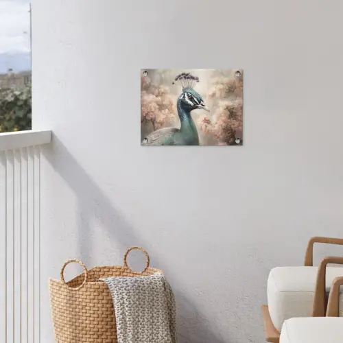 Pauw - Vogels - Bloemen - Boom - Botanisch tuinposter los doek klein -sfeer8