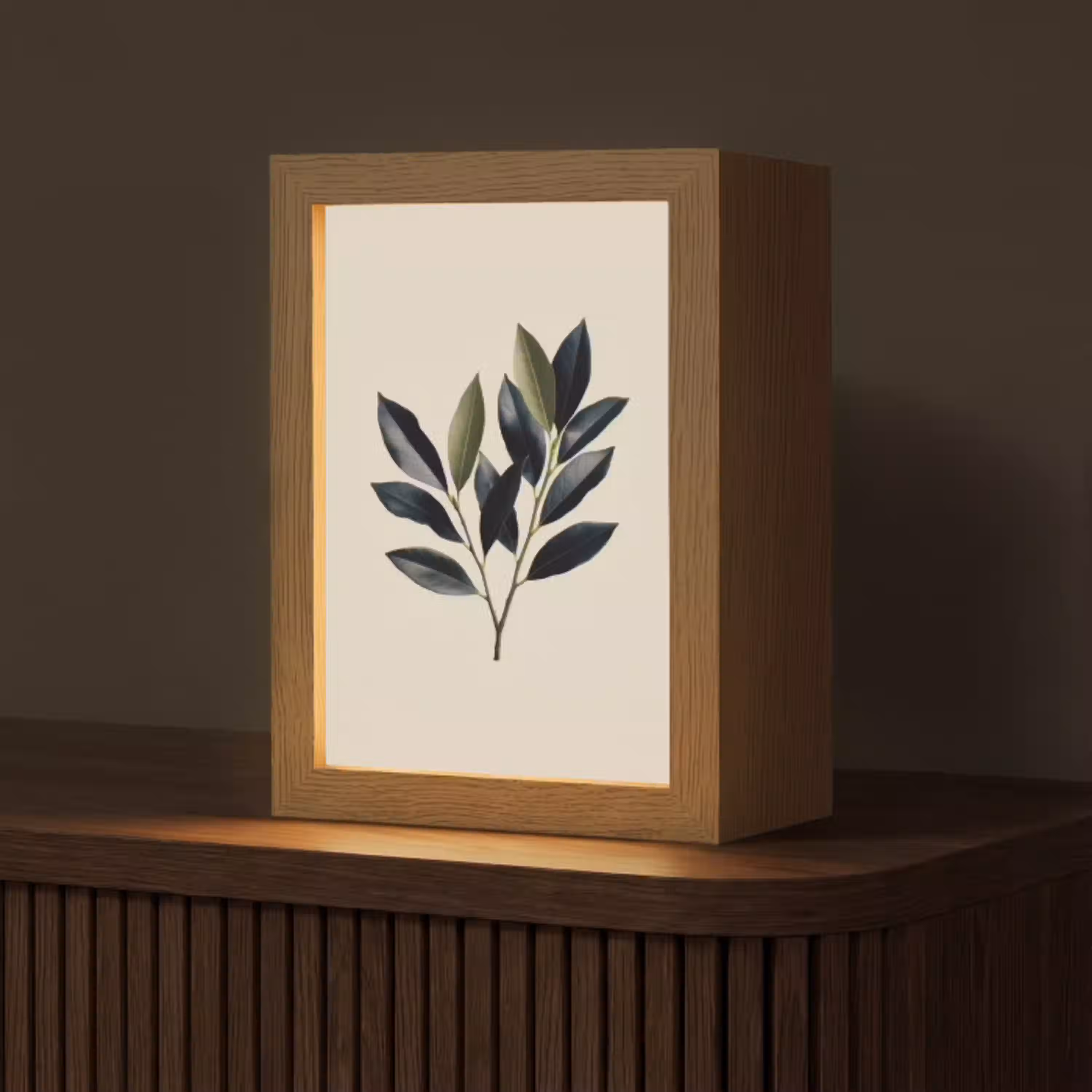 Ovaal - Olijfgroen - Simpel Light Box met kabel (Tafellamp) klein -z3d_website