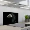 Vogel - Portret - Neushoornvogel - Zwart - Dieren keuken achterwand spatscherm klein -3d_schuin