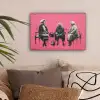 Graffiti - Vintage - Zwart - Street art - Roze - Banksy canvas 2cm klein -sfeer1