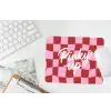 Pinky up - Geblokt - Bordeauxrood muismat rubber klein -witbureau