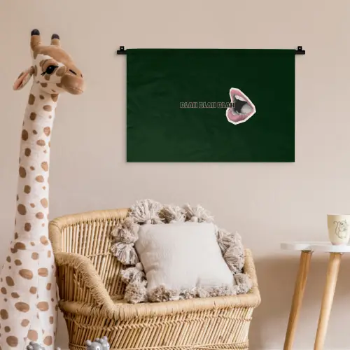 BLAH BLAH BLAH - Mond - Groen Wandkleed katoen klein -wsfeer5_kind