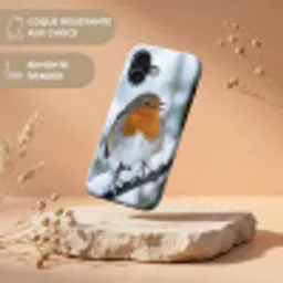 Roodborstje - Tak - Sneeuw - Winter - Levendig Toughcase MagSafe Apple iPhone 17 klein -USP_RandenV_FR