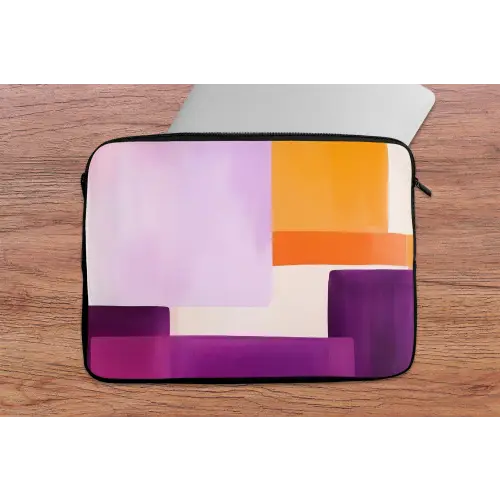 Vlakken - Abstract - Rechthoekig - Oranje laptophoes neopreen klein -tafel