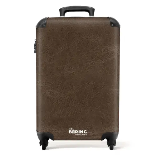 Lederen look donker bruin NBS - Handbagage koffer - Kinderen Unisex middel -productfoto_recht