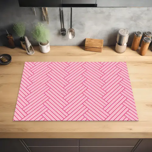 Roze - Patroon - Lijnen Inductie beschermer vinyl 3mm klein 276 -sfeer5