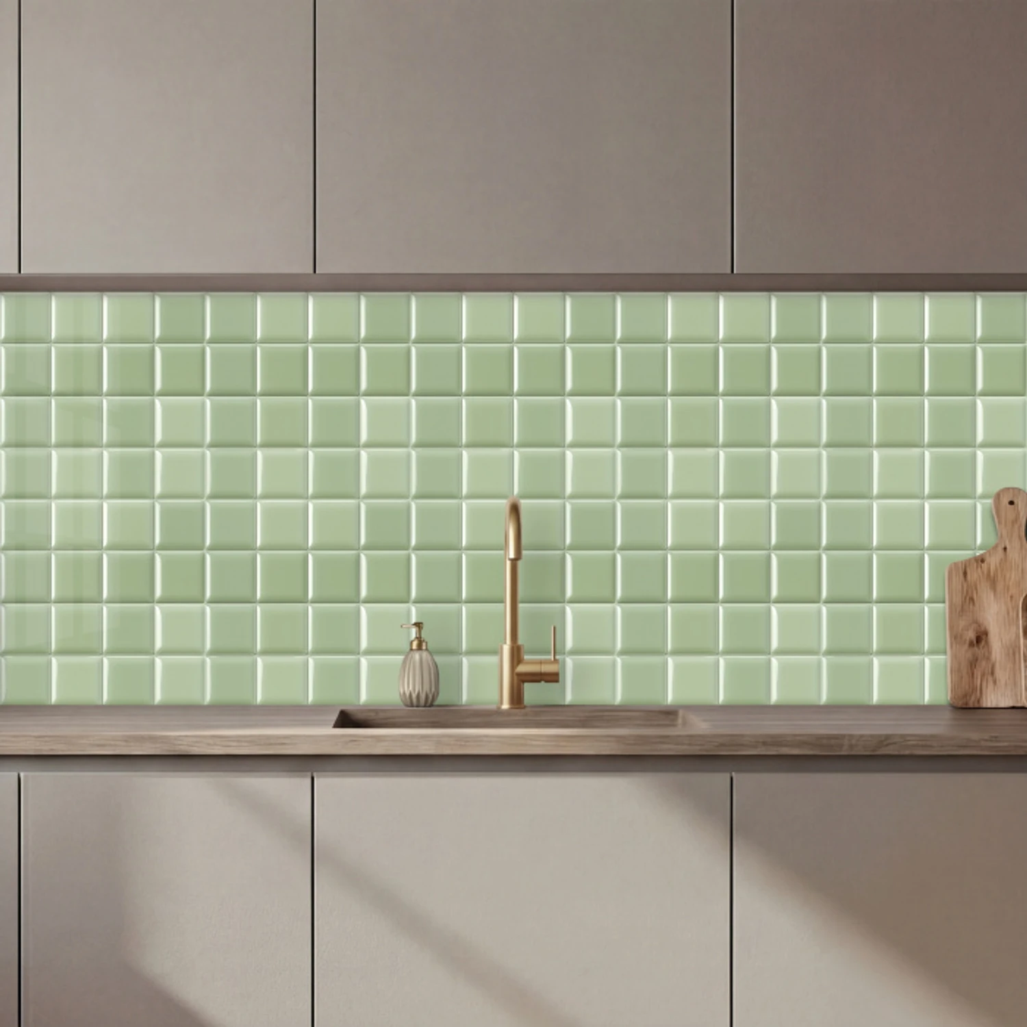 Glanzend - Mozaïek - Tegels - Zacht - Groen keuken achterwand 2 middel 871 zz_3dshopping