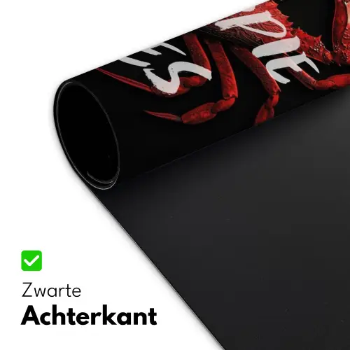 Krab - Rood - Tekst - Zwart Muismat XXL klein -sfeer2
