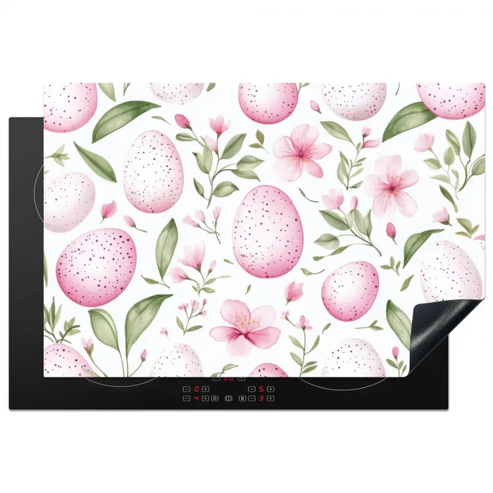 Patroon - Eieren - Roze - Pasen Inductie beschermer vinyl 3mm klein -3d