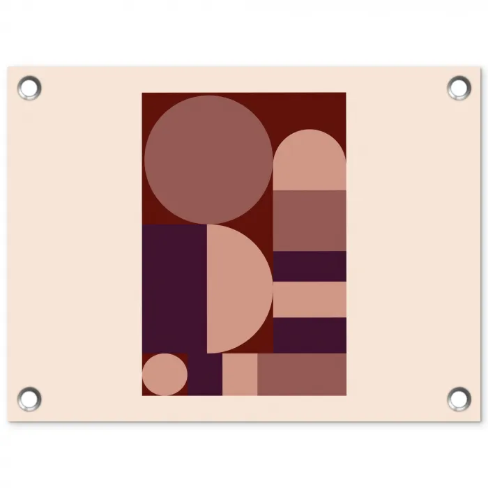 Geometrisch - Cirkels - Rood tuinposter los doek klein -3d