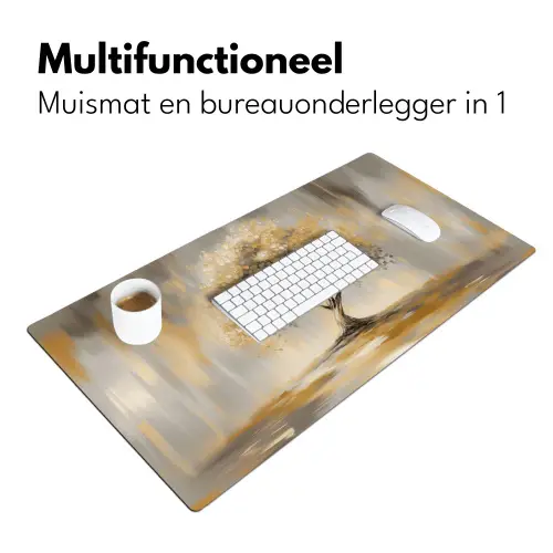 Schilderij - Boom - Abstract - Bladeren Muismat XXL klein -sfeer4