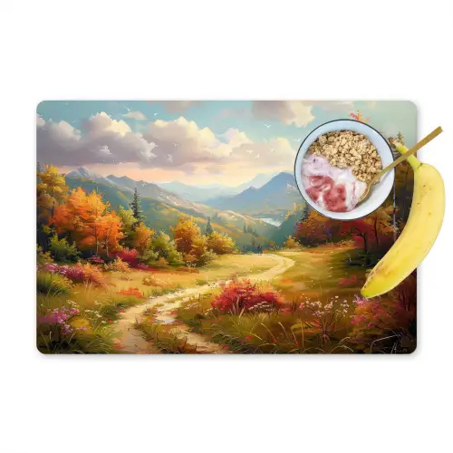 Landschap - Illustratie - Natuur Placemat vinyl groot -zzzproduct_Kitchenyeah-website
