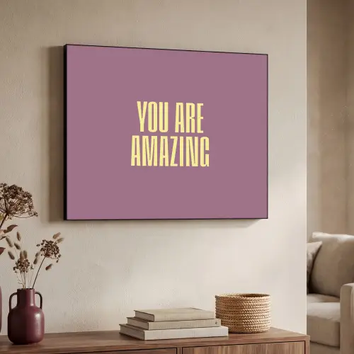 Tekst - Paars - Amazing Textielframe zwart klein -sfeer3