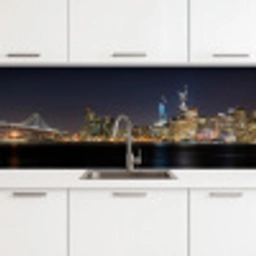 Verlichting - Hemel - Wolkenkrabbers - Skyline keuken achterwand 2 middel -3d