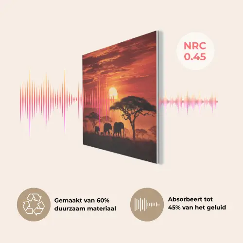 Savanne - Olifanten - Zonsondergang PET vilt klein -USP_NL