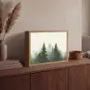 Sparren - Bomen - Groen - Beige Light Box met batterij (Wandlamp) middel -sfeer2