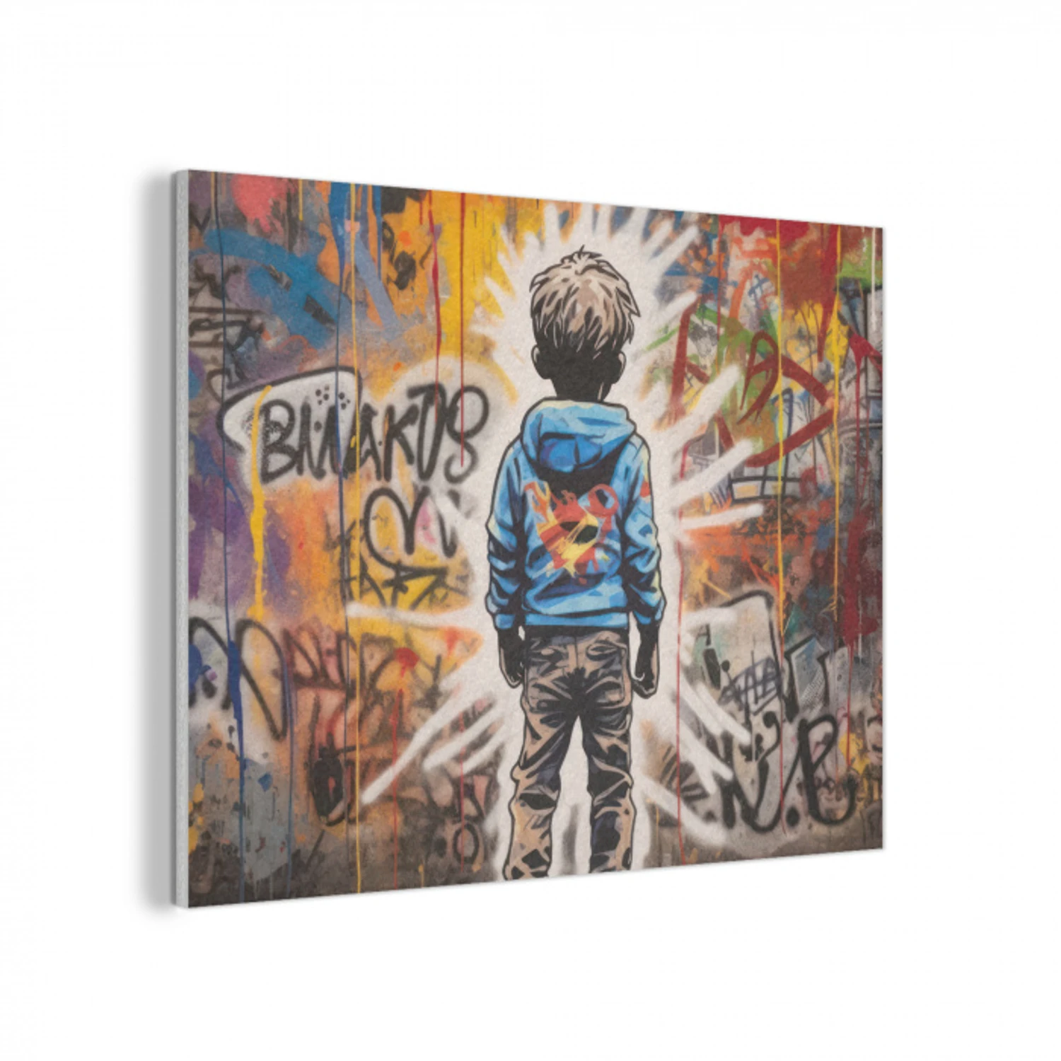 Graffiti - Jongen - Kleuren - Kunst - Street Art PET vilt klein -3d