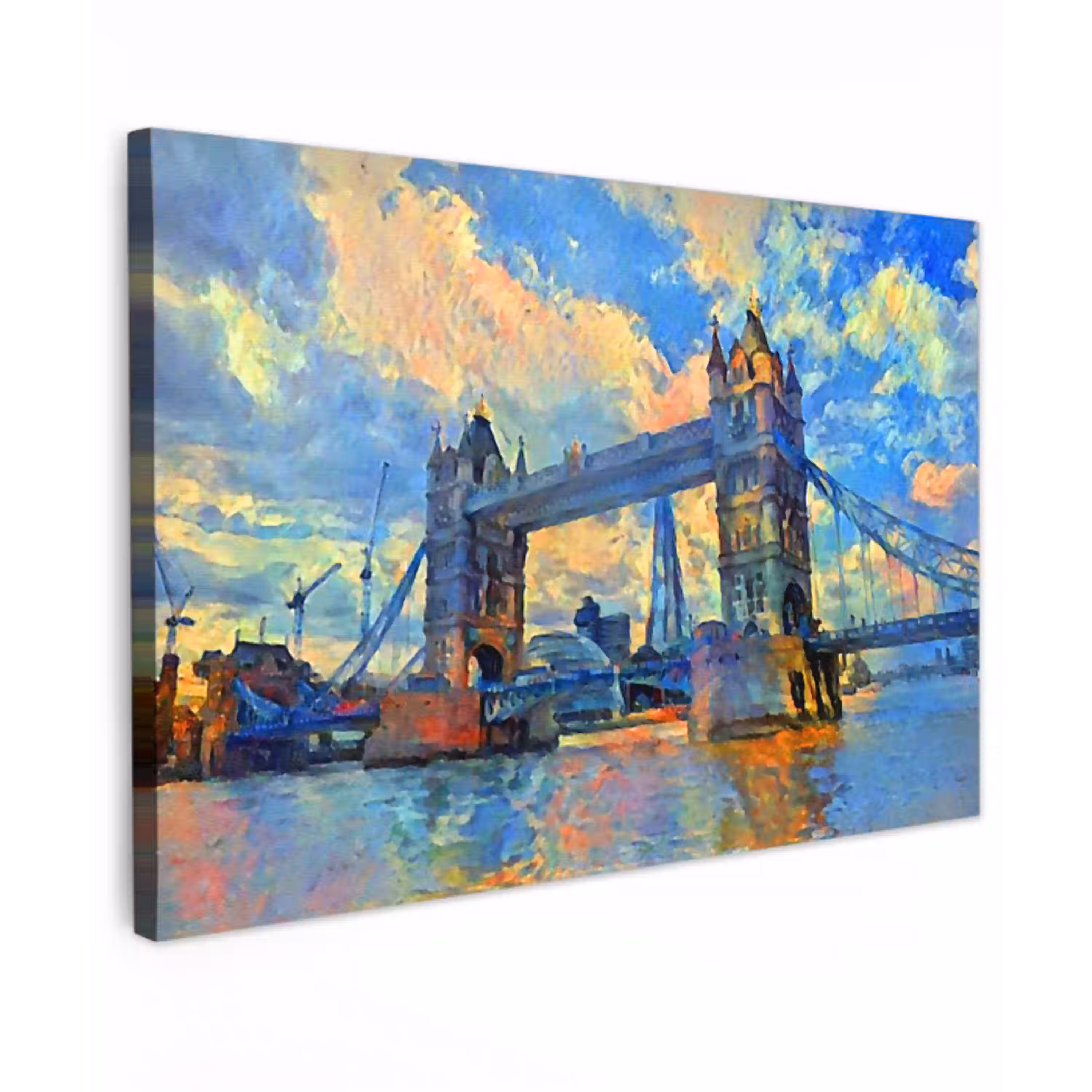 Schilderij - Londen - Brug - Olieverf canvas 2cm klein -z3d