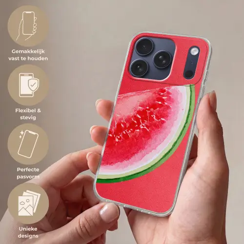 Watermeloen - Rood - Zomers Telefoonhoesje iPhone 17 Pro klein -sfeer3_NL