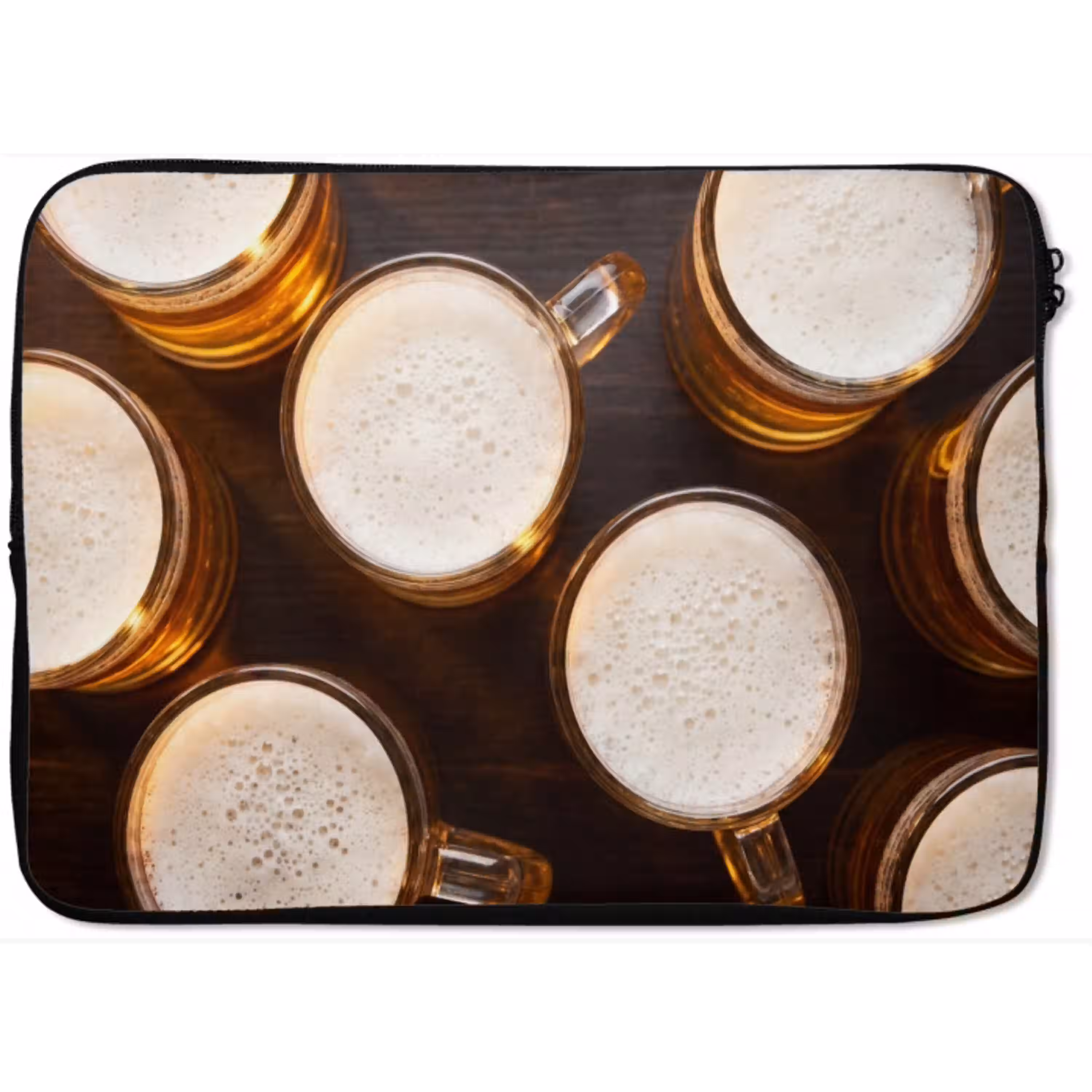 Bier - Glazen - Schuim - Hout - Drank laptophoes neopreen klein -zkaufland3dotto
