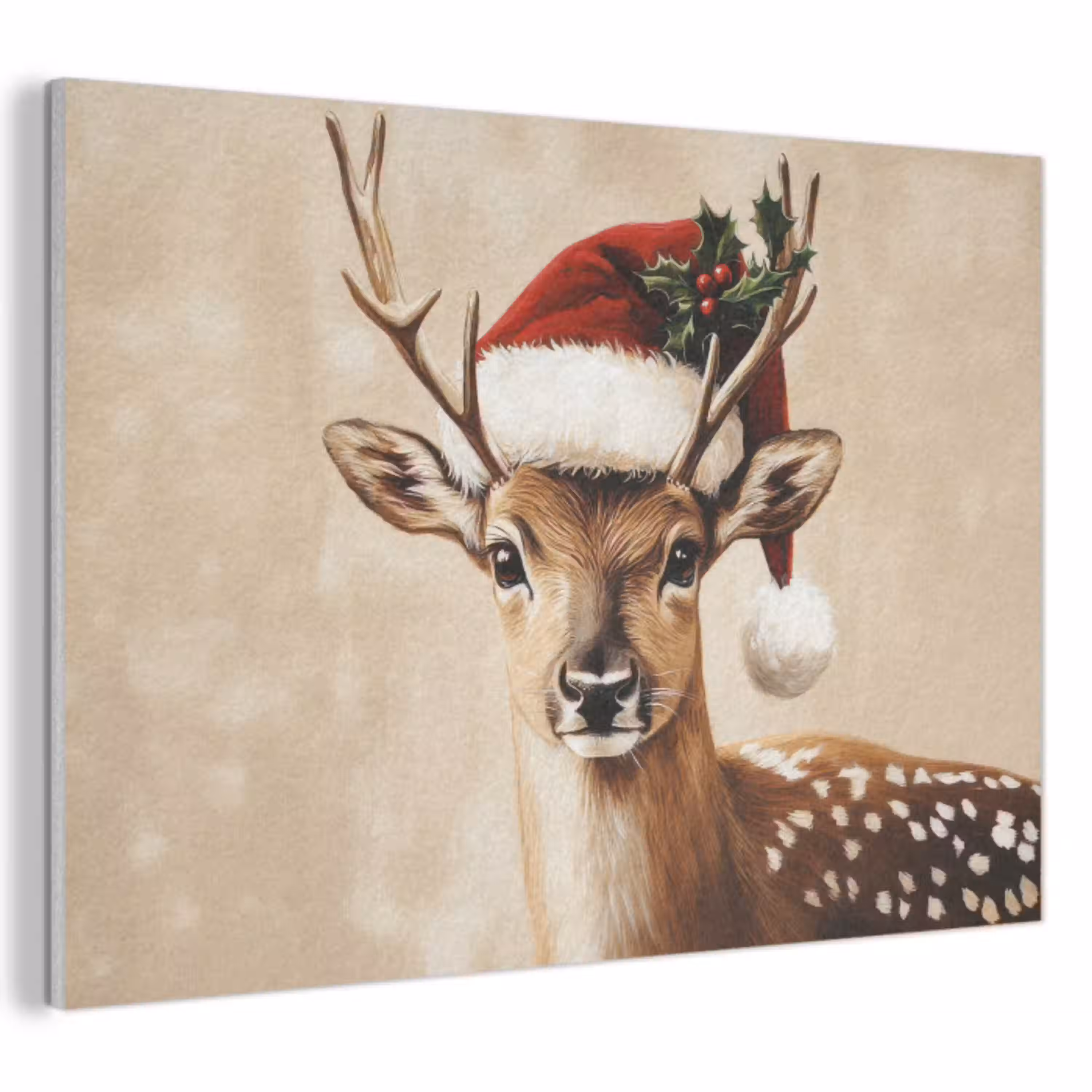 Kerst - Hert - Gewei - Rood PET vilt klein -3d