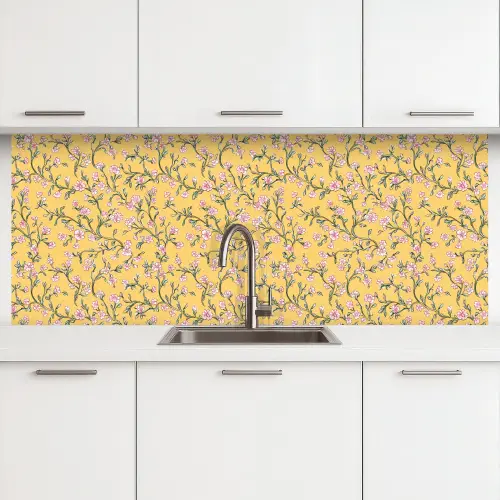 Bloemen - Motief - Geel keuken achterwand 2 middel 871 -3d