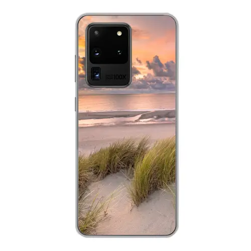 Zonsondergang - Duin - Strand - Planten - Zee Telefoonhoesje Samsung Galaxy S20 Ultra klein -3d