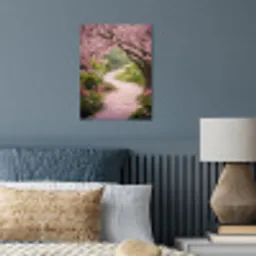 Kersenbloesem - Natuur - Sakura - Pad - Japanse tuin poster papier klein -sfeer2