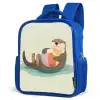 Otter - Strandbal - Kleurrijk Kinderrugzak - Blauw middel -schuin