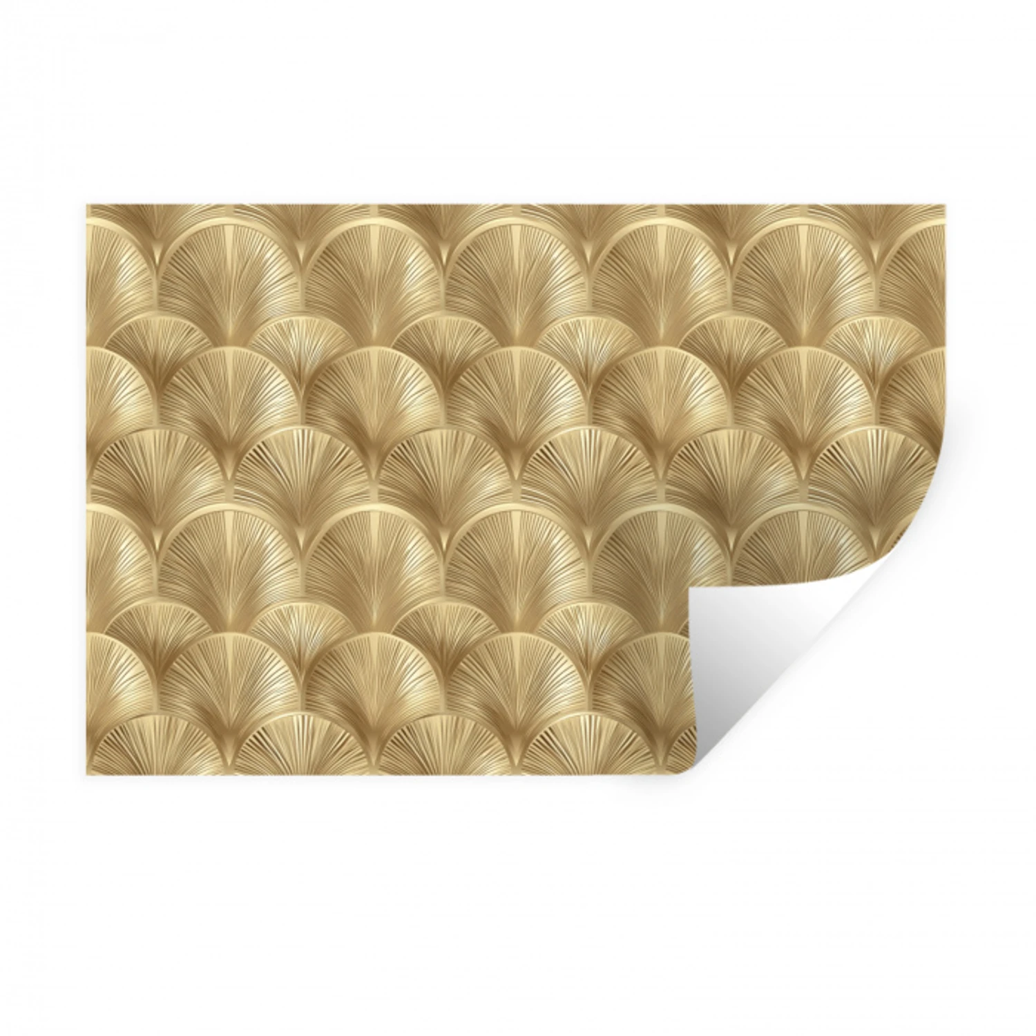 Patroon - Waaier -  Goud Muursticker klein 286 -3d