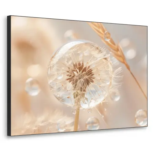 Paardenbloem - Water - Natuur - Stilleven - Modern Textielframe zwart klein -3d