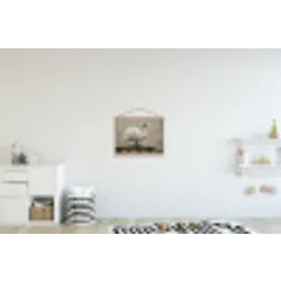 Zwaan - Elegant - Dieren - Wit textielposter latten blank klein -kinderkamer